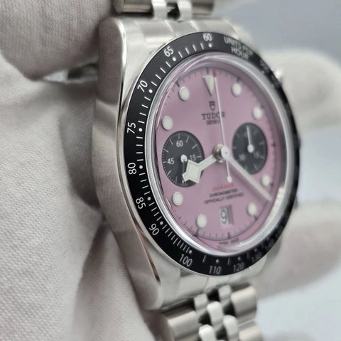 2025 NEW Tudor Black Bay Chronograph 41mm Stainless Steel Pink Dial M79360N