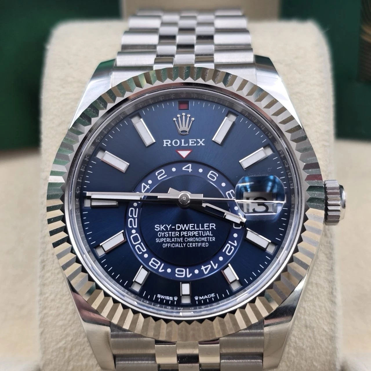 PAPERS 2024 Rolex Sky-Dweller 42mm Blue Dial Jubilee Bracelet 336934 BOX