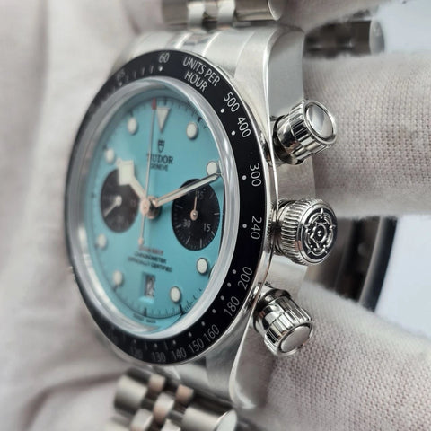 NEW 2025 Tudor Black Bay Chronograph Tiffany Flamingo Blue Turquoise M79360N
