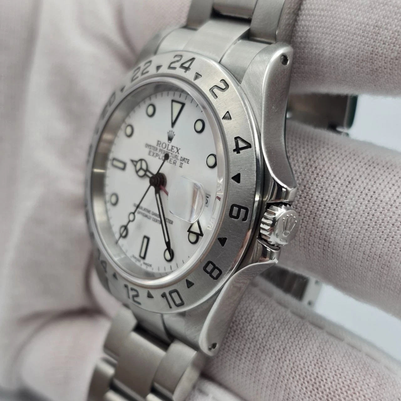 2024 RSC Rolex 16570 Explorer II Polar White Stainless Steel 40mm Watch + PAPERS