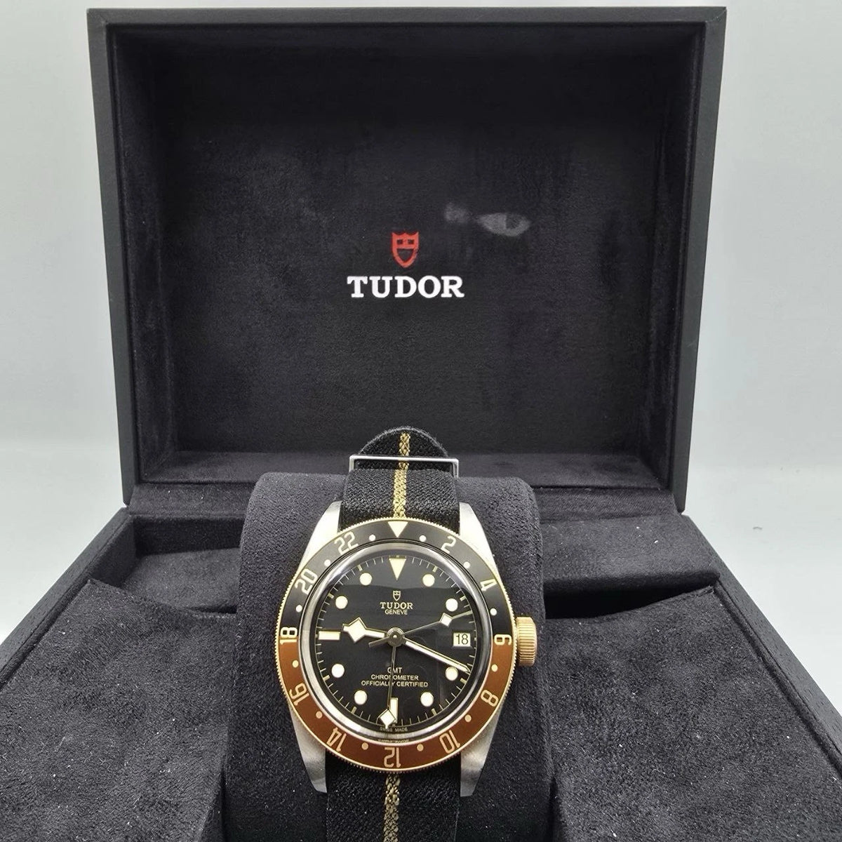 PAPERS 2023 Tudor Black Bay GMT 41mm S&G Rootbeer on Strap 79833MN BOX