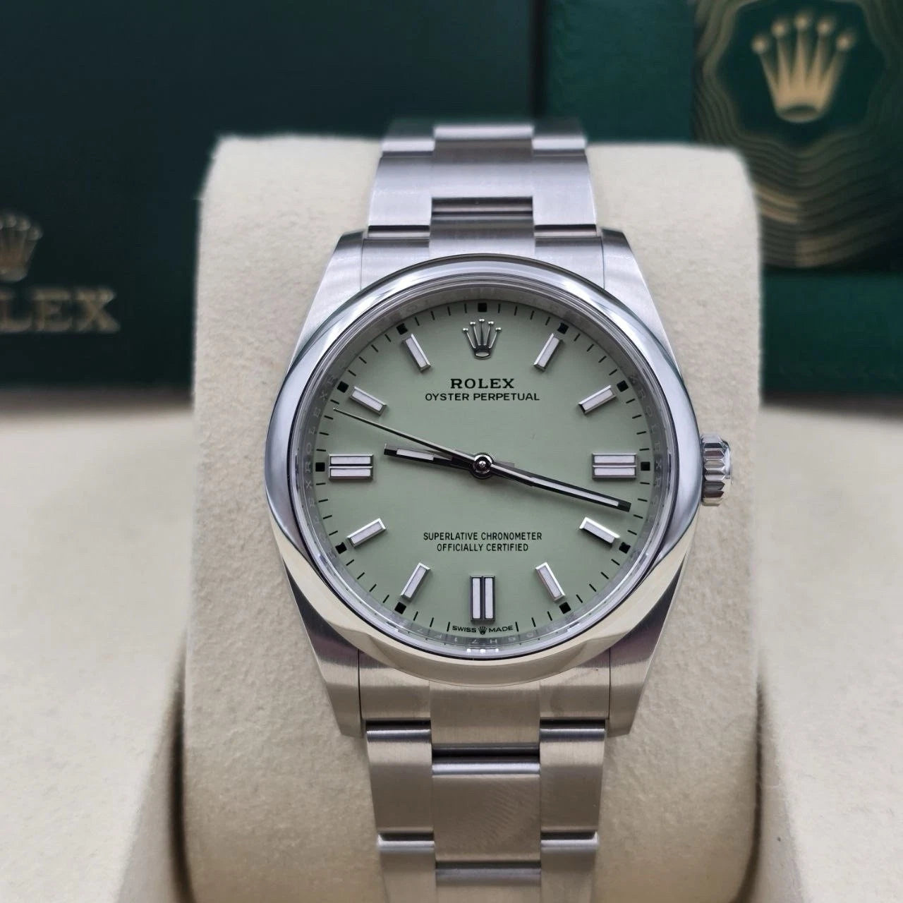 NEW 2026 Rolex Oyster Perpetual Pistachio 36mm Stainless Steel 126000