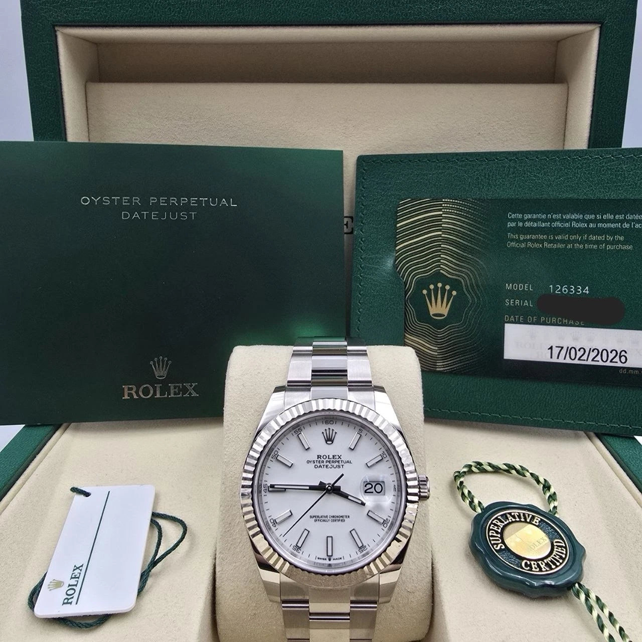 NEW 2026 Rolex Datejust 41mm 126334 Stainless Steel Oyster White Dial