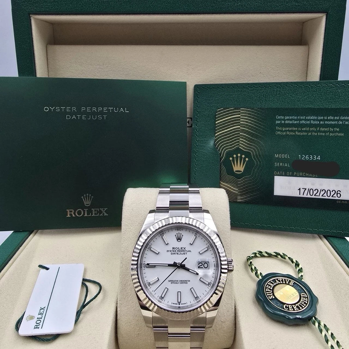 NEW 2026 Rolex Datejust 41mm 126334 Stainless Steel Oyster White Dial