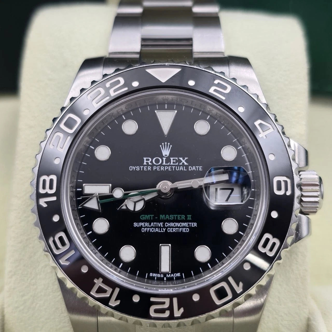 PAPERS 2014 Rolex GMT Master II 116710LN Steel Ceramic Black 40mm Watch BOX