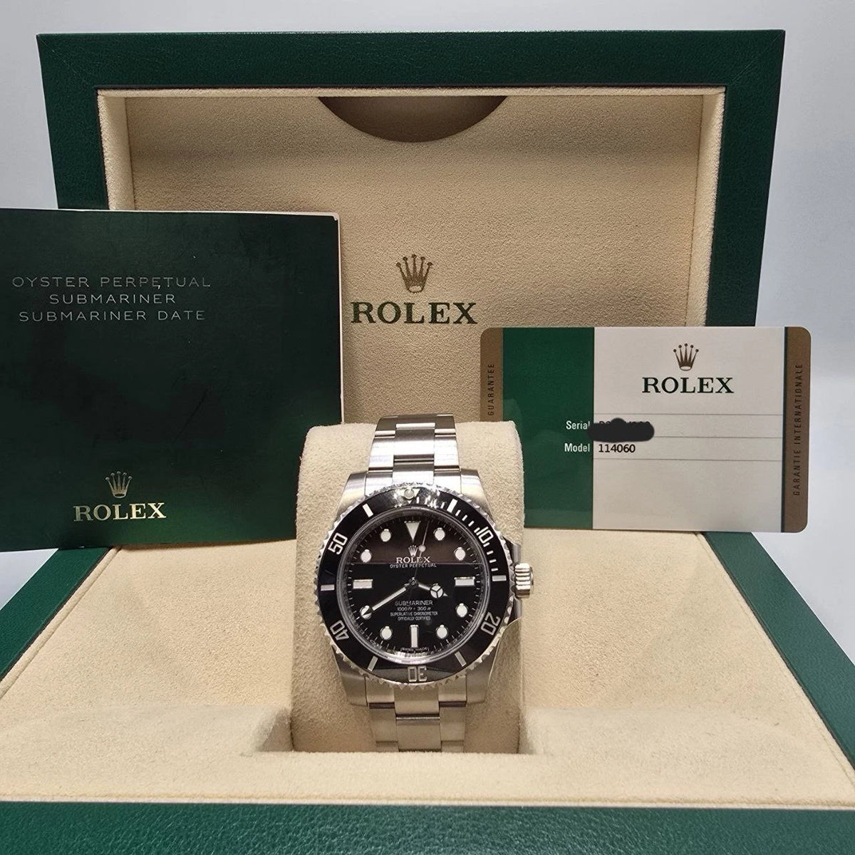 PAPERS 2017 Rolex Submariner 114060 No-Date 40mm Steel Black Ceramic Bezel BOX
