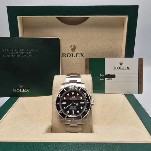 PAPERS 2017 Rolex Submariner 114060 No-Date 40mm Steel Black Ceramic Bezel BOX