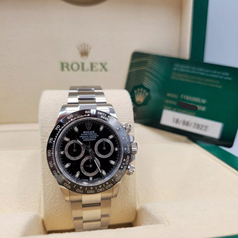 2022 PAPERS Rolex Daytona 116500LN Black Ceramic 40mm Steel Watch Box