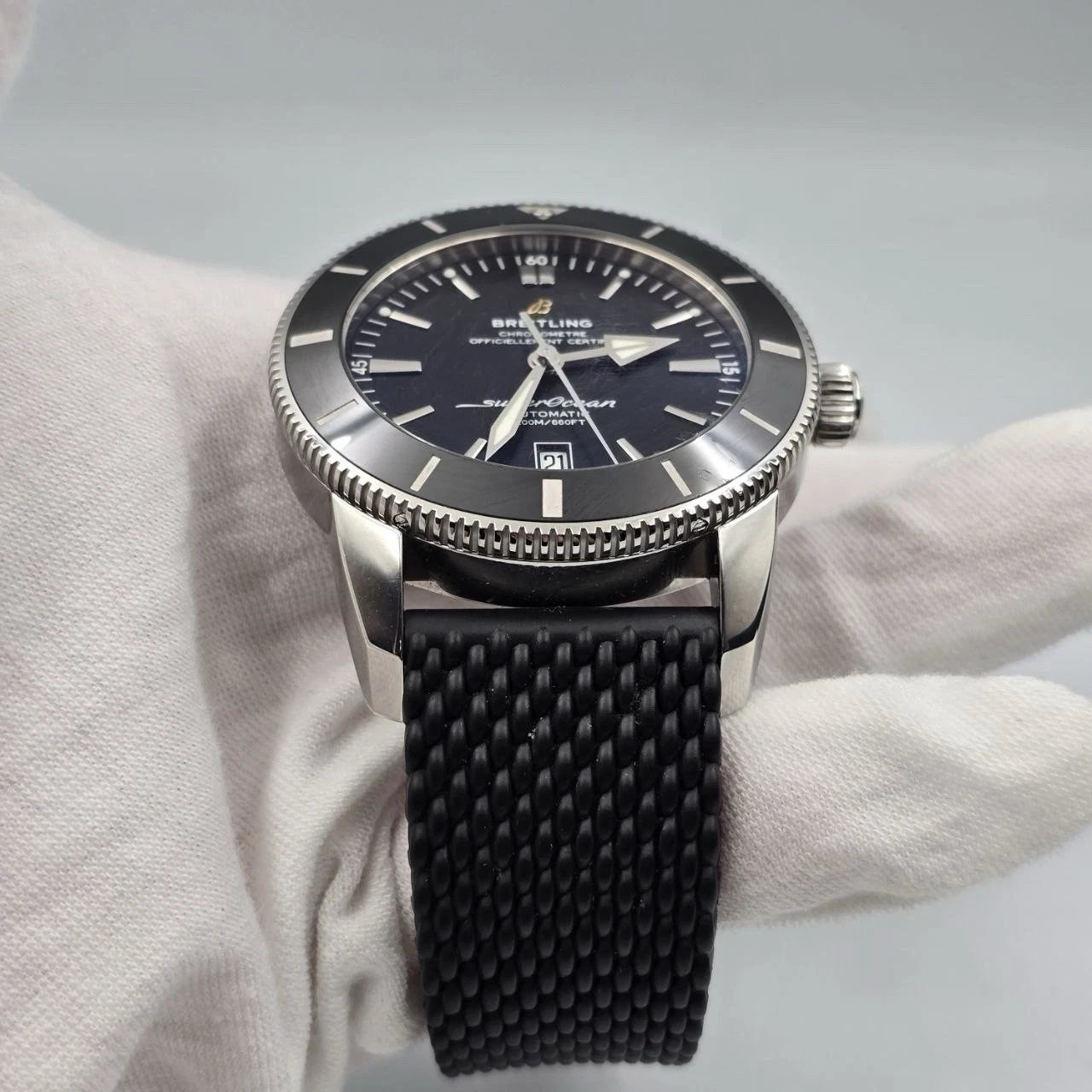 PAPERS Breitling Super Ocean Heritage B20 Black Dial Rubber 46mm AB2020 BOX