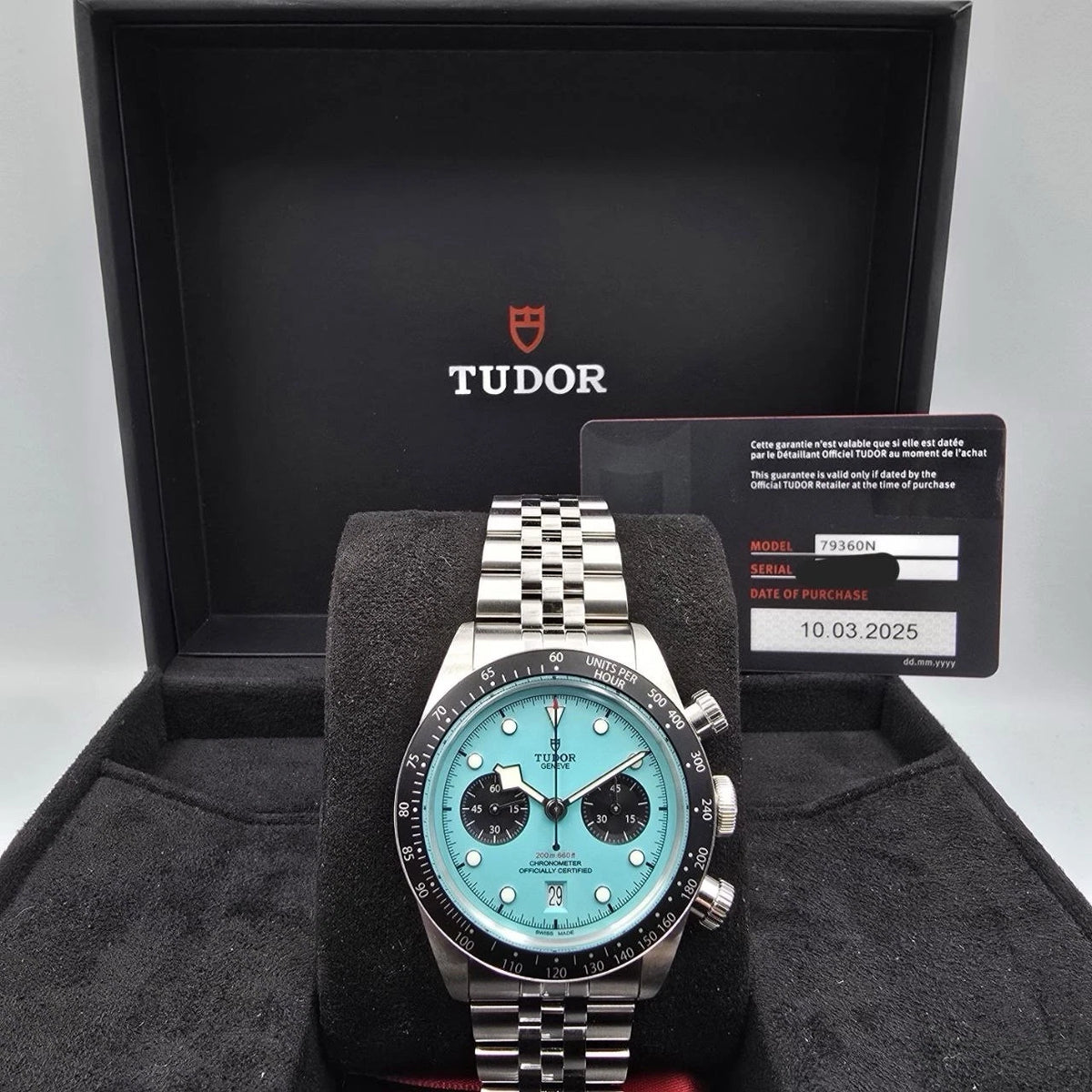 NEW 2025 Tudor Black Bay Chronograph Tiffany Flamingo Blue Turquoise M79360N