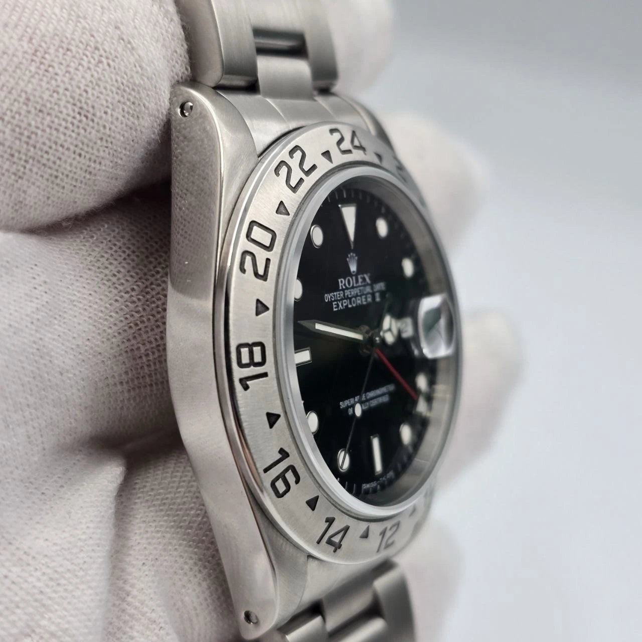 Rolex Explorer II Black 16570 Stainless Steel Oyster Date Watch 40mm