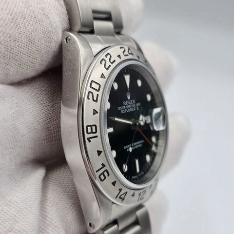 Rolex Explorer II Black 16570 Stainless Steel Oyster Date Watch 40mm