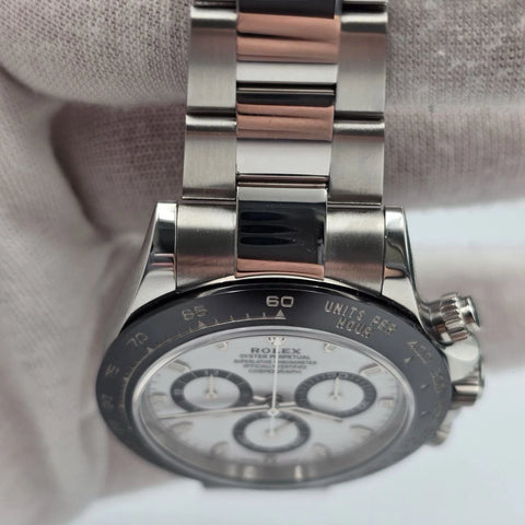 2023 PAPERS Rolex Daytona 116500LN White Dial Panda Ceramic 40mm Steel Watch BOX