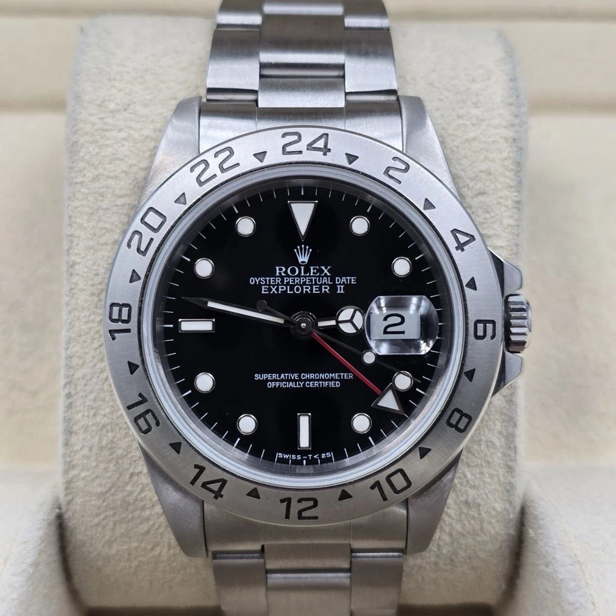 Rolex Explorer II Black 16570 Stainless Steel Oyster Date Watch 40mm