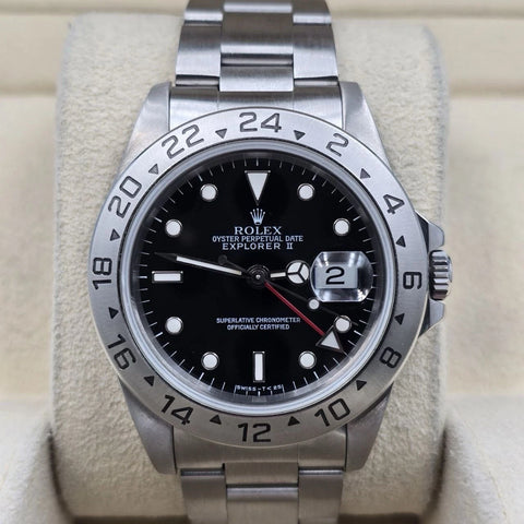Rolex Explorer II Black 16570 Stainless Steel Oyster Date Watch 40mm