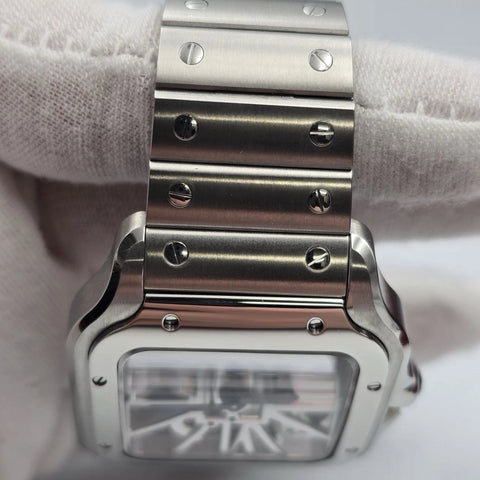 PAPERS 2018 Cartier Santos Skeleton Dial Stainless Steel 40mm WHSA0007 BOX