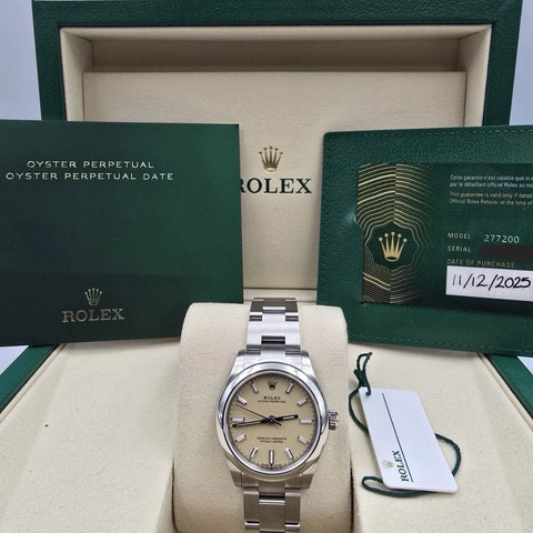NEW 2025 Rolex Oyster Perpetual 31mm Beige Smooth Bezel Oyster 277200 UNWORN