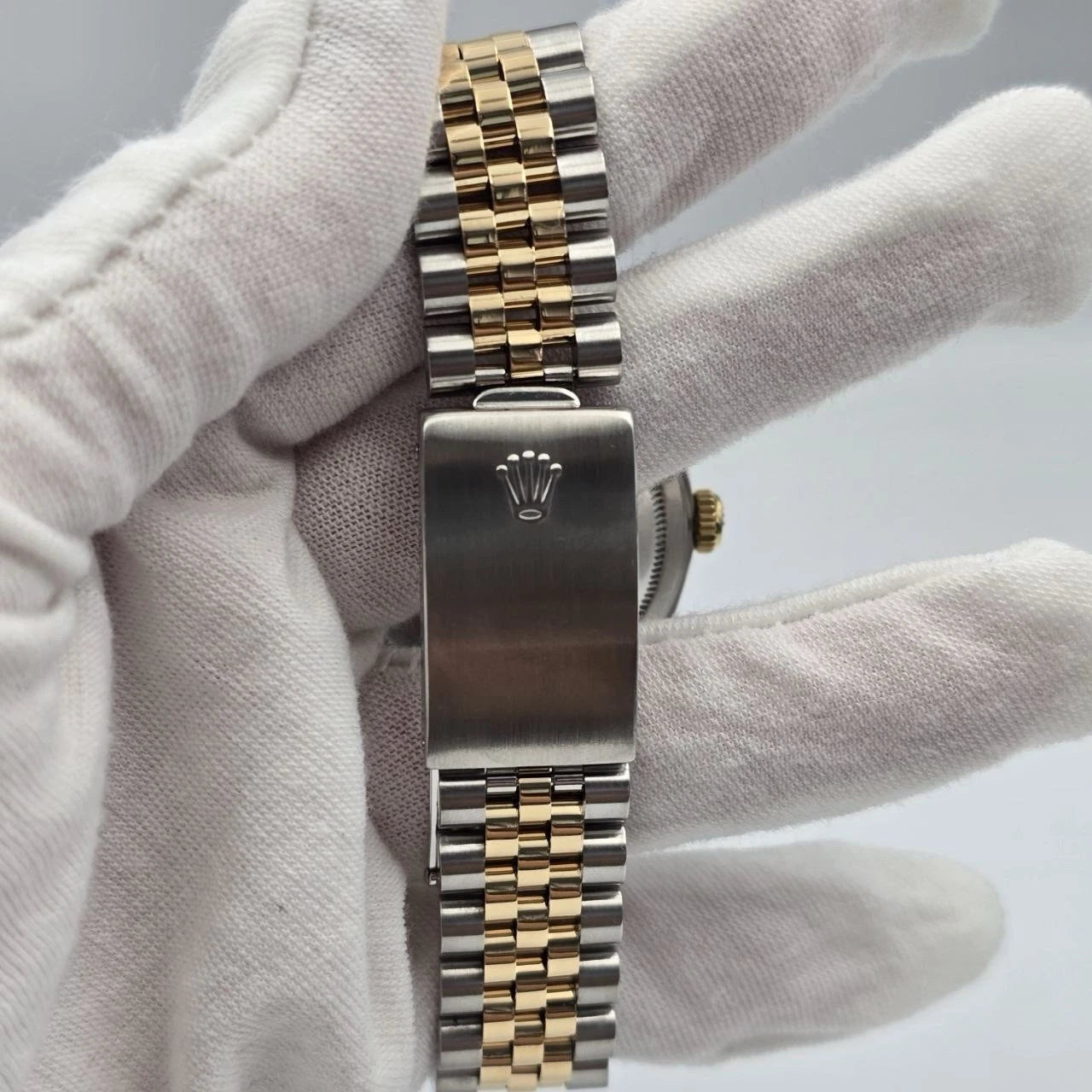 Rolex Datejust 36mm Blue Stick Dial Two Tone 18K Yellow Gold Jubilee 16233