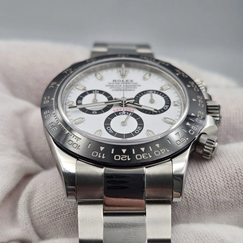 2023 PAPERS Rolex Daytona 116500LN White Dial Panda Ceramic 40mm Steel Watch BOX