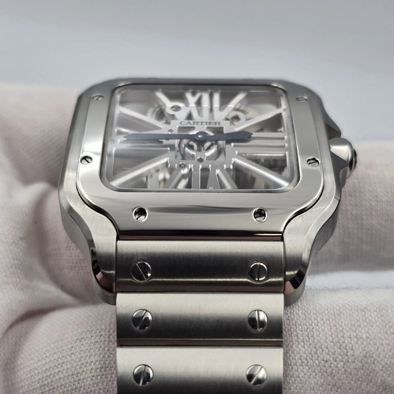 PAPERS 2018 Cartier Santos Skeleton Dial Stainless Steel 40mm WHSA0007 BOX