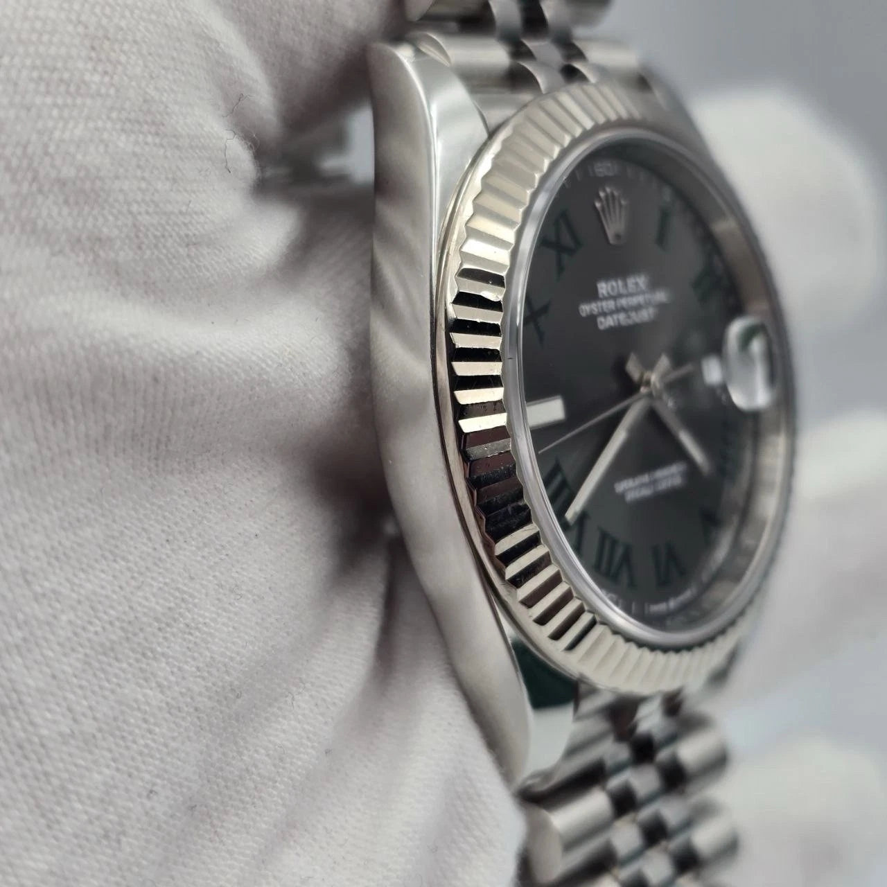 2018 PAPERS Rolex Datejust 41mm Steel Jubilee Gray Wimbledon Dial 126334 BOX