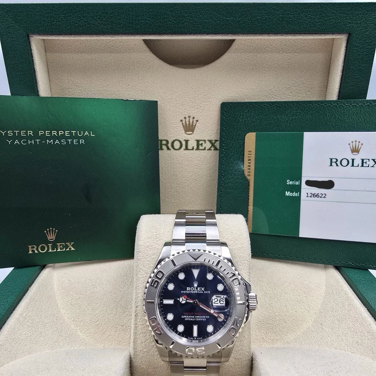 PAPERS 2019 Rolex Yacht-Master 40mm “Captain America” Blue Dial 126622 BOX