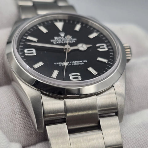PAPERS 2005 Rolex Explorer l 114270 Men's Automatic 36mm Steel Black Dial Watch