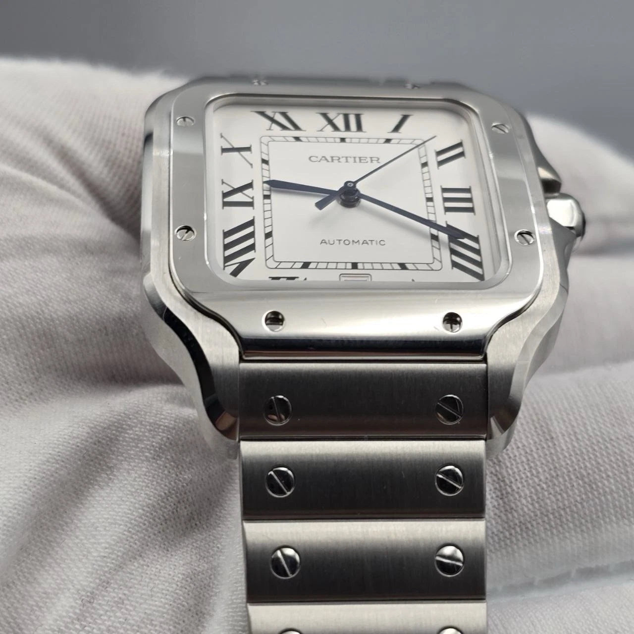 NEW Cartier Santos de Cartier Stainless Steel White Dial WSSA0018 UNWORN