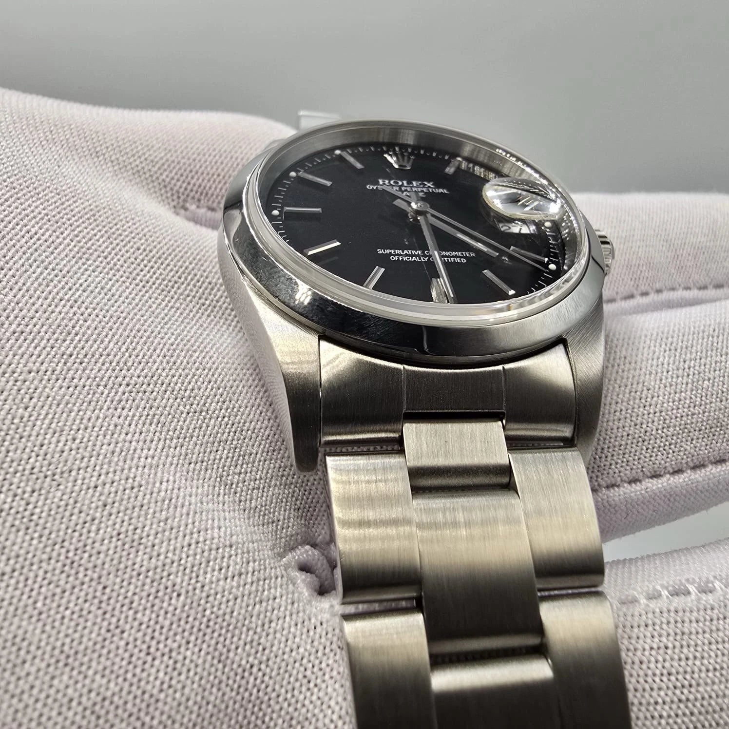 Rolex Oyster Perpetual Date 15200 Stainless Steel Black Dial 34MM Watch