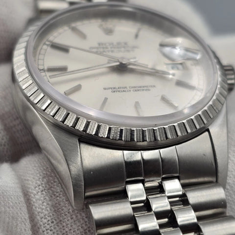 MINT Rolex Datejust Steel Automatic 36mm Silver Dial Jubilee Watch 16220