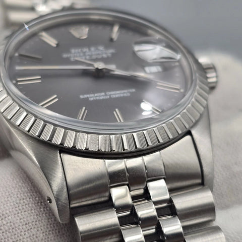MINT Rolex Datejust Stainless Steel Grey Ghost Dial 36mm Automatic Watch 16030