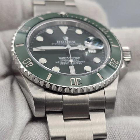PAPERS 2014 MINT Rolex Submariner Hulk 116610LV Green 40mm Ceramic Watch BOX
