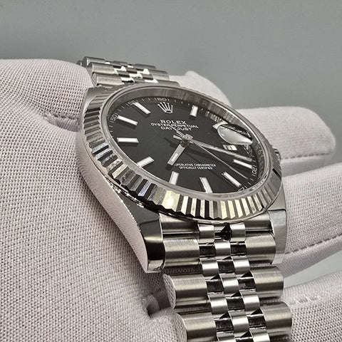 NEW 2025 Rolex Datejust 41mm 126334 Black Jubilee Fluted Bezel UNWORN