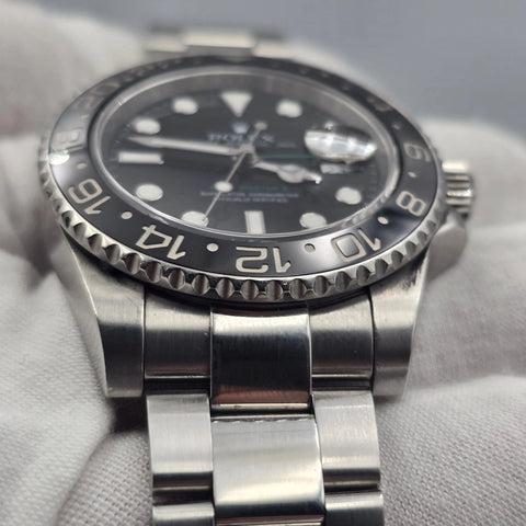 PAPERS 2009 Rolex GMT Master II 116710LN Steel Ceramic Black 40mm Watch BOX