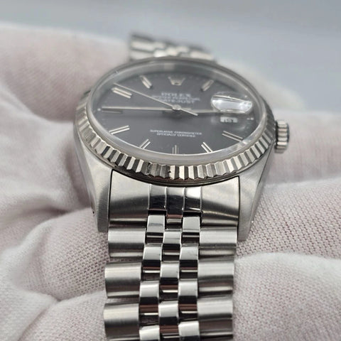 Rolex Datejust Grey Ghost Dial Stainless Steel Jubilee 16234 36mm Watch