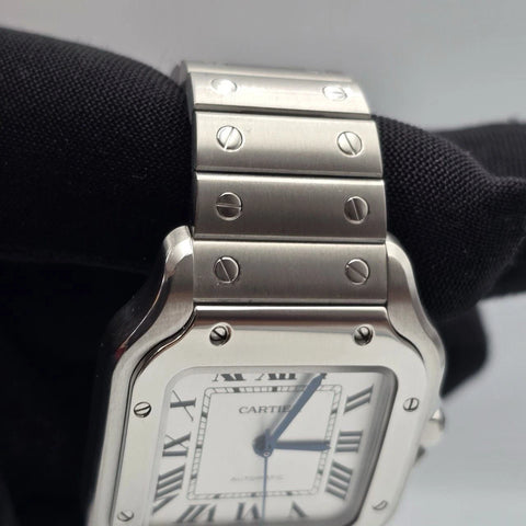 Cartier Santos De Cartier Medium Model Auto Steel Watch 35mm Watch WSSA0029 B+P