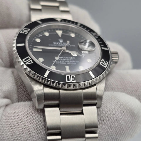 2018 RSC Rolex Submariner Date 16610 Black Dial NO HOLES Steel Oyster 40mm Watch