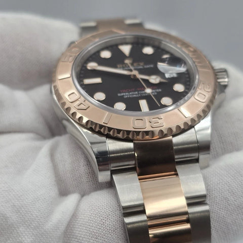 2025 NEW Rolex Yacht-Master Two Tone Rose Gold 40mm Black Dial 126621 UNWORN