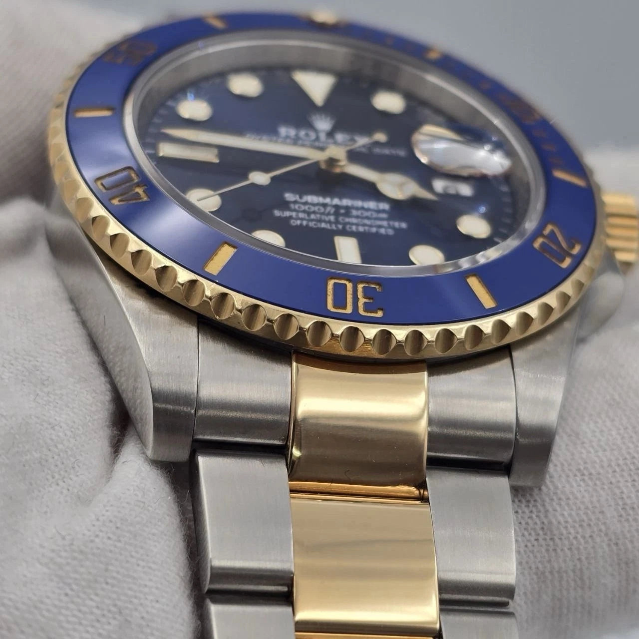 PAPERS 2021 Rolex Submariner Blue Dial Two Tone Gold 41mm Watch 126613LB BOX