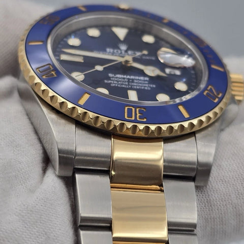 PAPERS 2021 Rolex Submariner Blue Dial Two Tone Gold 41mm Watch 126613LB BOX