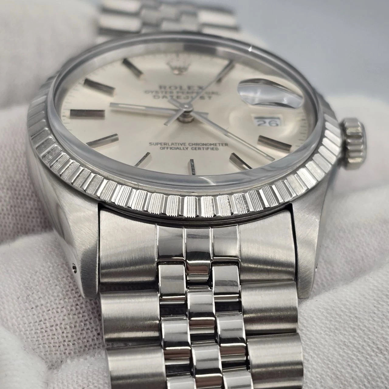 MINT Rolex Datejust Stainless Steel Silver Dial 36mm Automatic Watch 16030