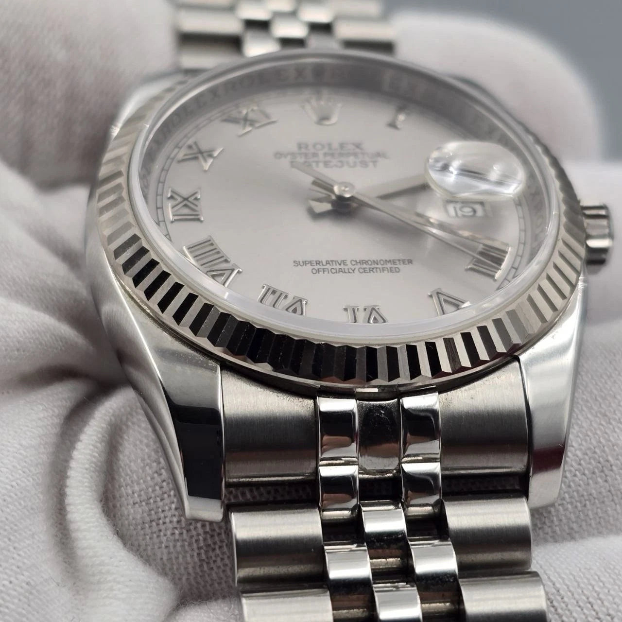 Rolex Datejust 116234 Stainless Steel Silver Roman Dial Jubilee 36mm Watch