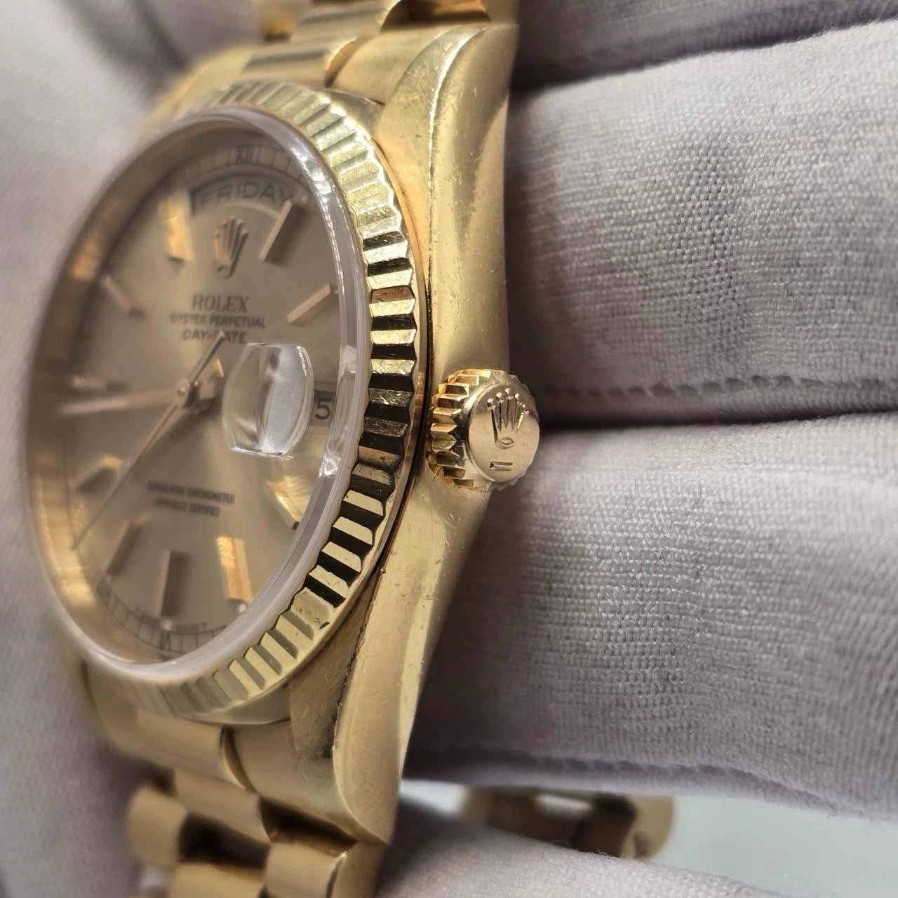 PAPERS Rolex President Day Date 36mm Champagne Dial 18238 Double Quick Gold BOX