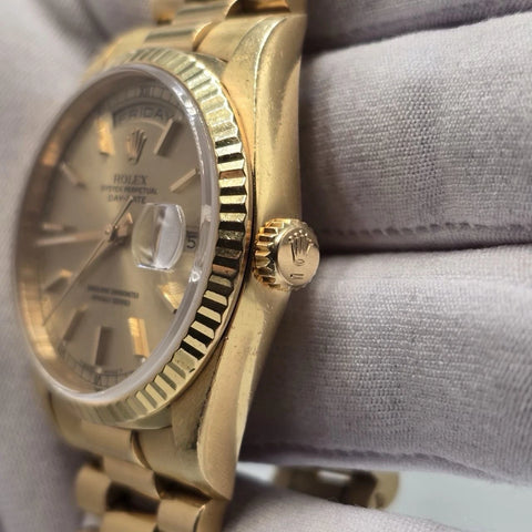 PAPERS Rolex President Day Date 36mm Champagne Dial 18238 Double Quick Gold BOX