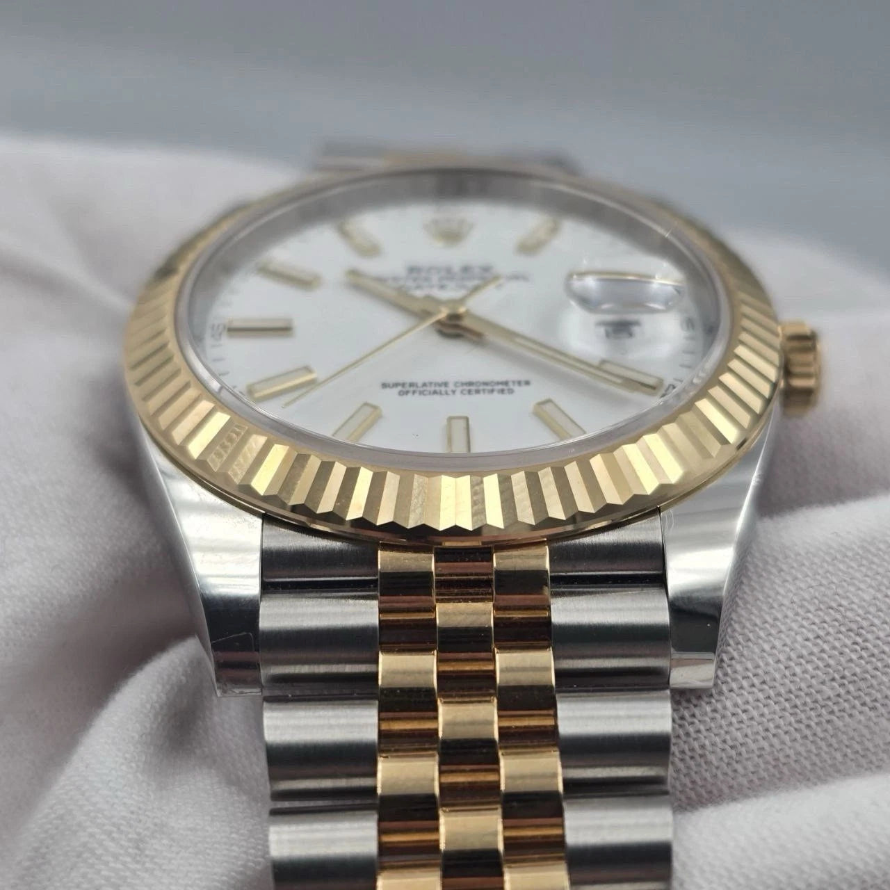 PAPERS 2022 Rolex Datejust 41mm 18K Two Tone White Dial Jubilee 126333 BOX