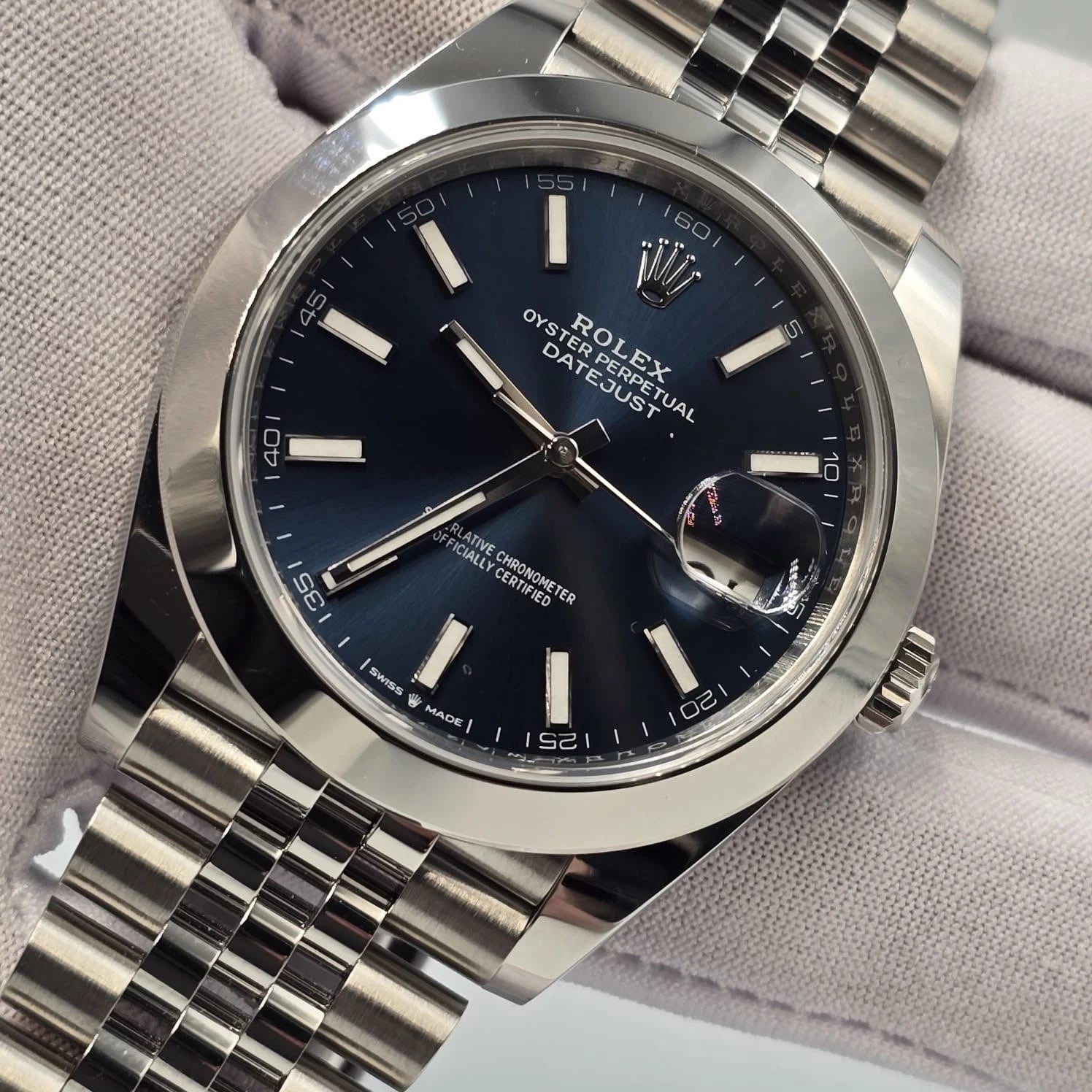 NEW 2025 FRESH Rolex Datejust 41mm 126300 Blue Stick Dial Smooth Jubilee UNWORN