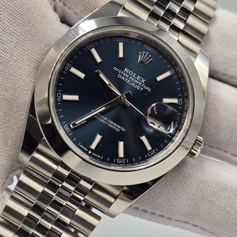NEW 2025 FRESH Rolex Datejust 41mm 126300 Blue Stick Dial Smooth Jubilee UNWORN