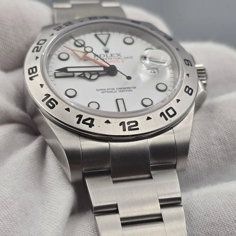 2016 PAPERS Rolex Explorer II 216570 Steel White 42mm Men’s Watch BOX