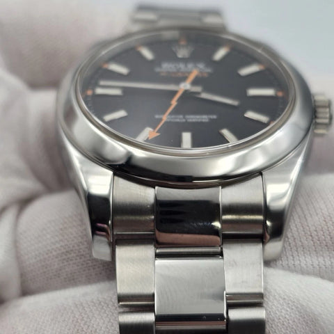 Rolex Milgauss 116400 Stainless Steel Black Dial Orange Hand 40mm