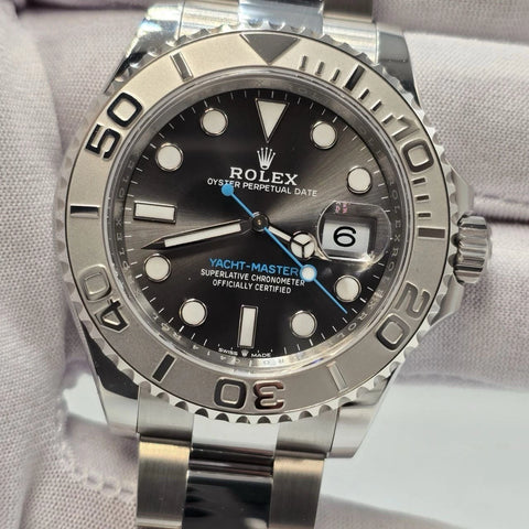 NEW 2025 FRESH Rolex Yacht-Master 40mm Rhodium Slate Dial Platinum Watch UNWORN